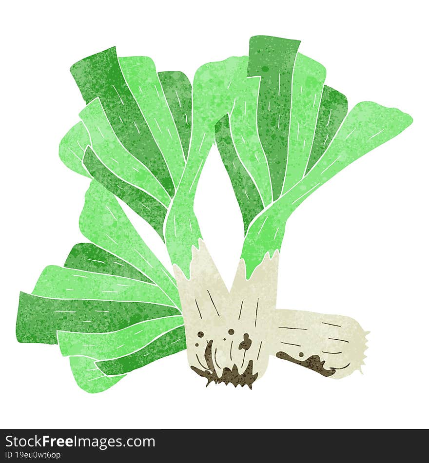 retro cartoon leeks