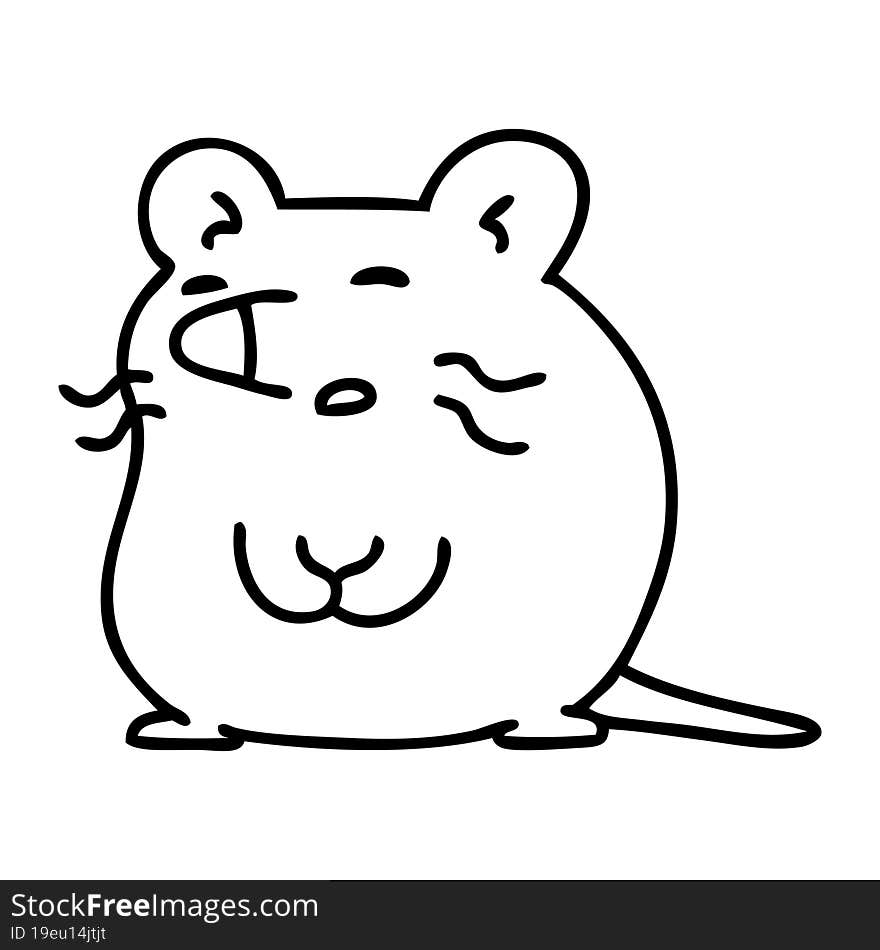 line doodle of a white mouse. line doodle of a white mouse