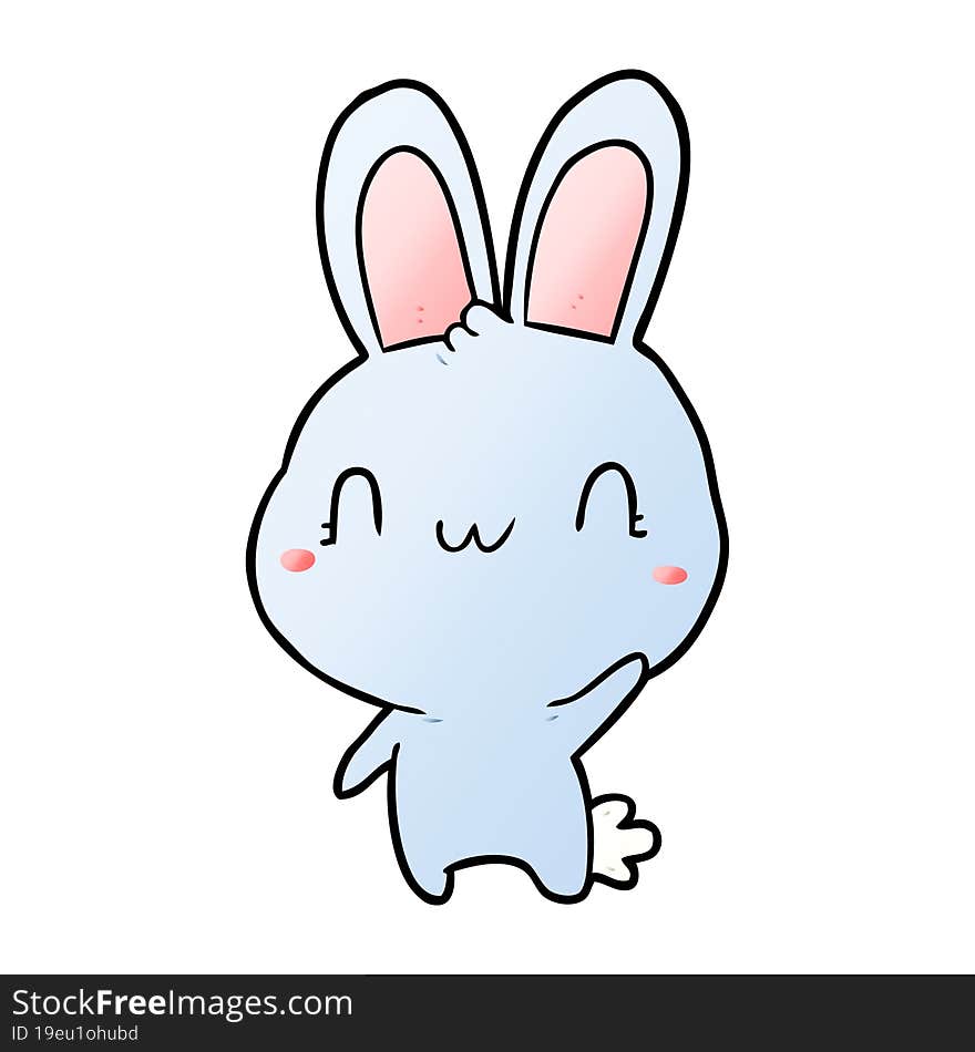 cute cartoon rabbit waving. cute cartoon rabbit waving