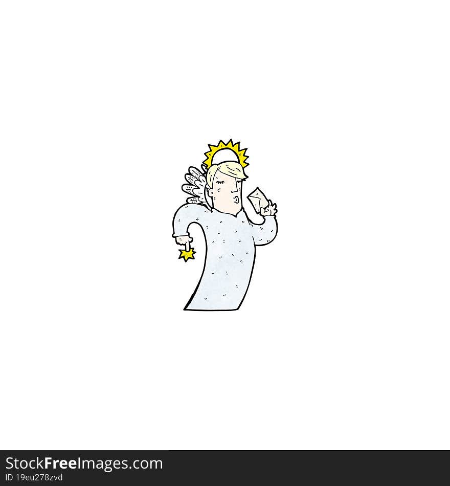 cartoon angel with letter