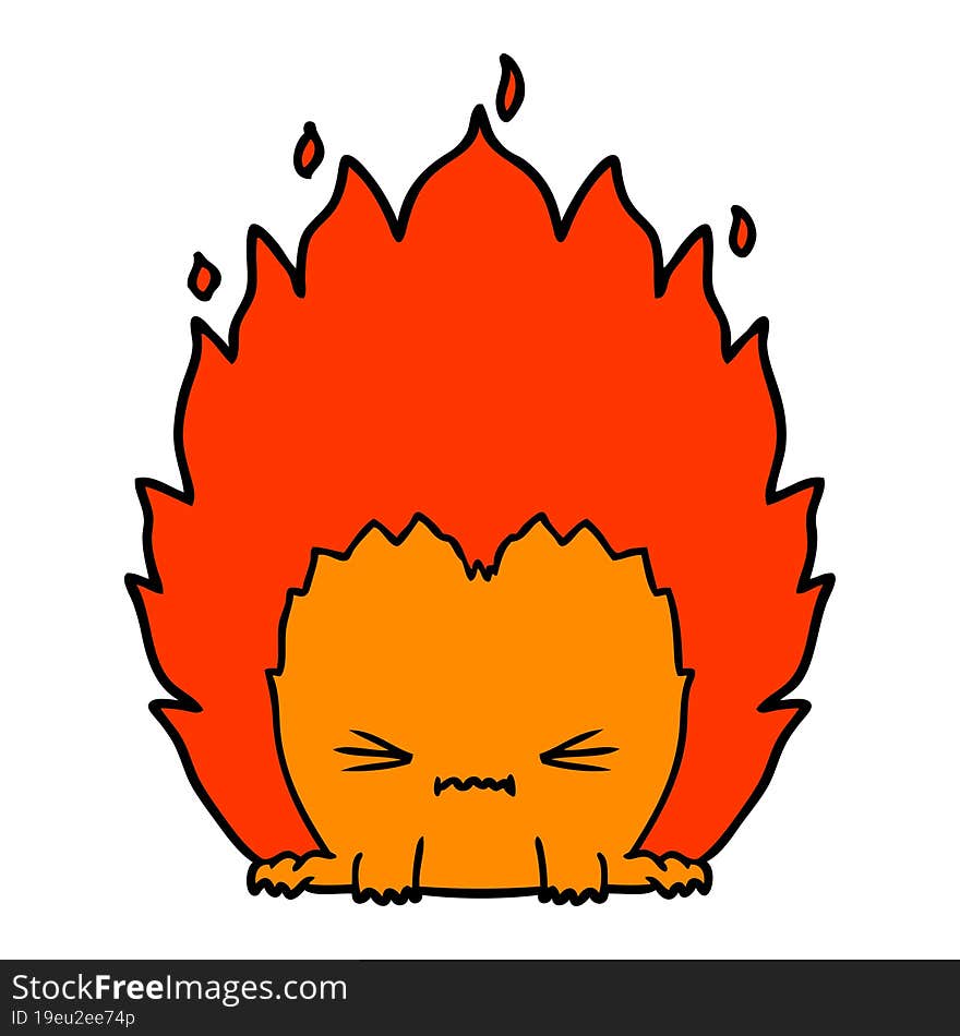 cartoon fire creature. cartoon fire creature