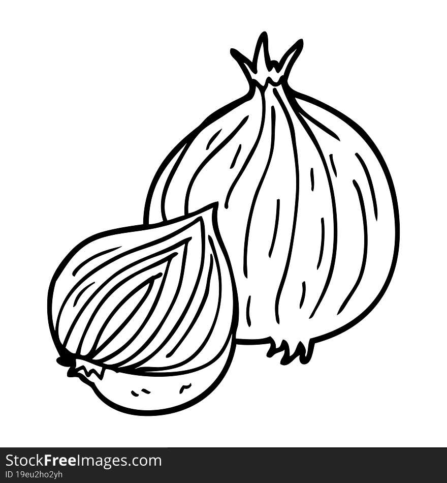 line drawing cartoon onion