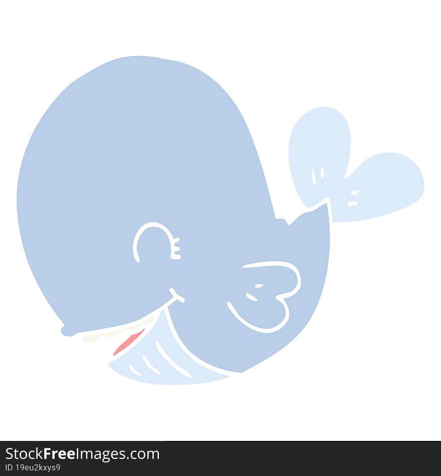 flat color style cartoon whale