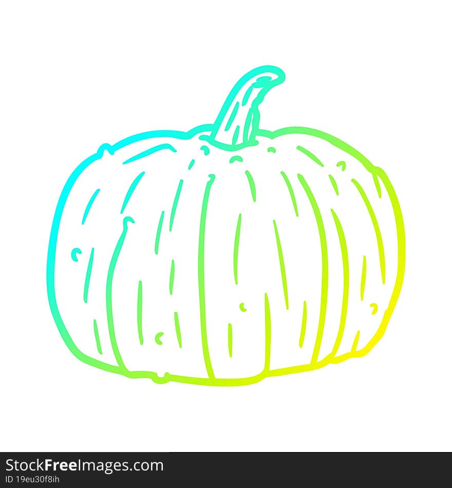 Cold Gradient Line Drawing Halloween Pumpkin