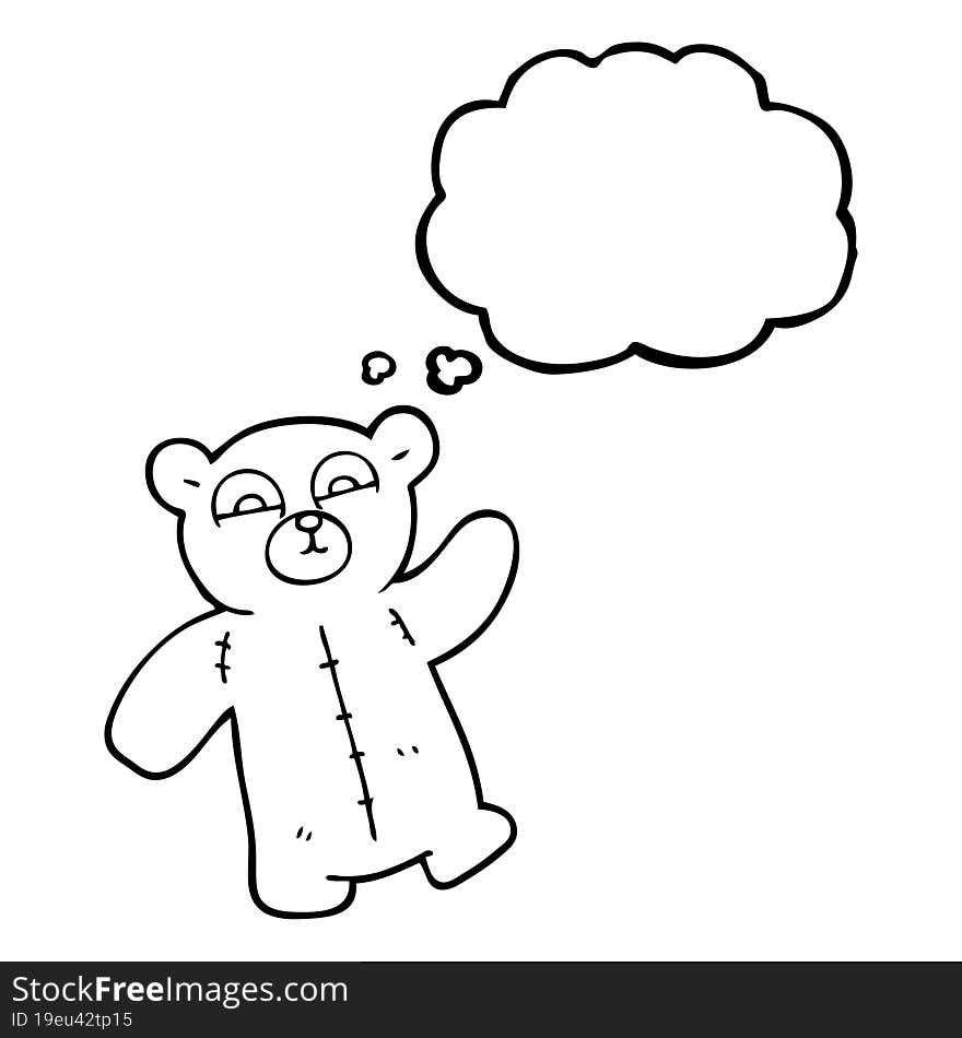 Thought Bubble Cartoon Teddy Bear