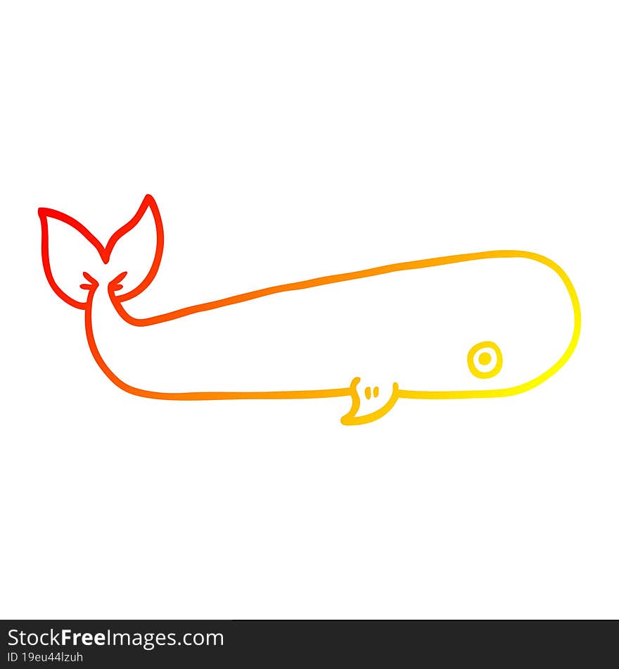 warm gradient line drawing cartoon sea whale