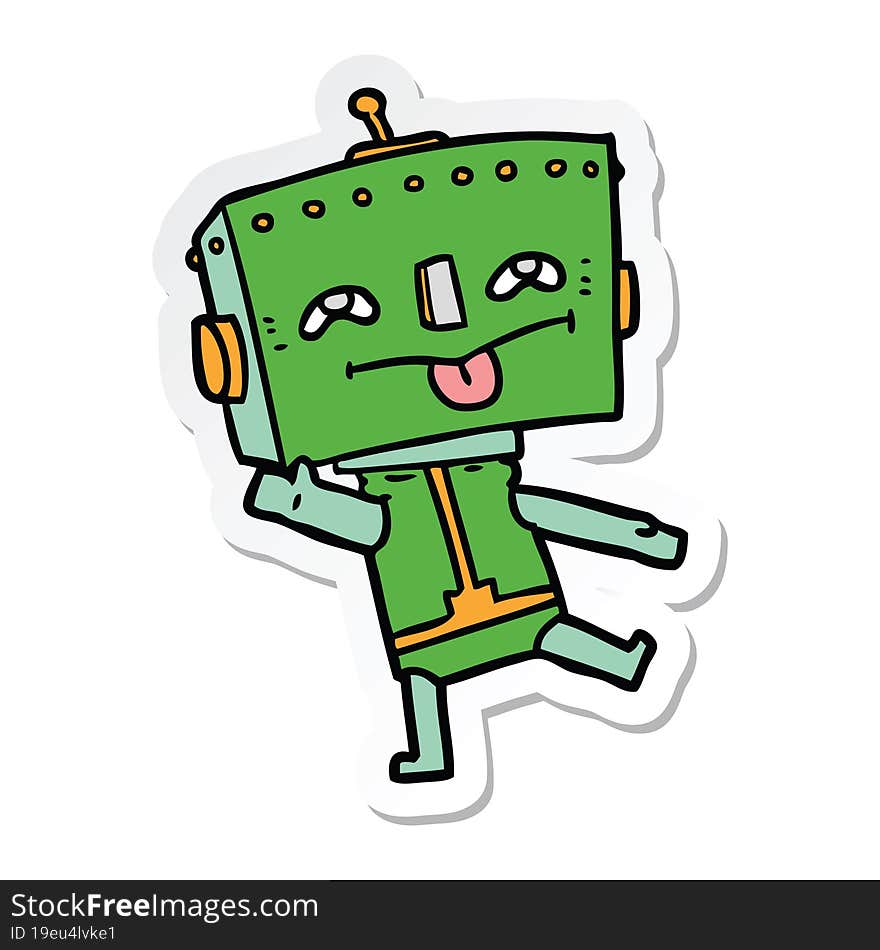 sticker of a cartoon robot