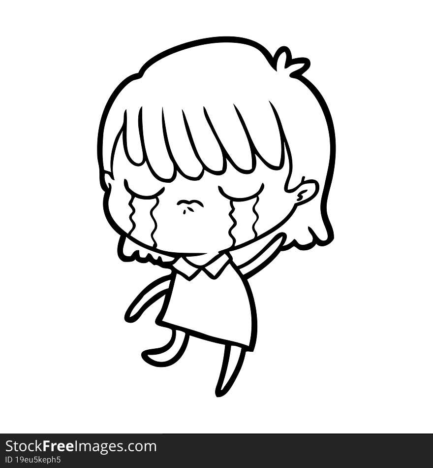 cartoon woman crying. cartoon woman crying