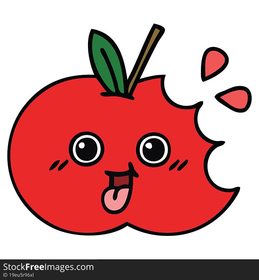 Cute Cartoon Red Apple