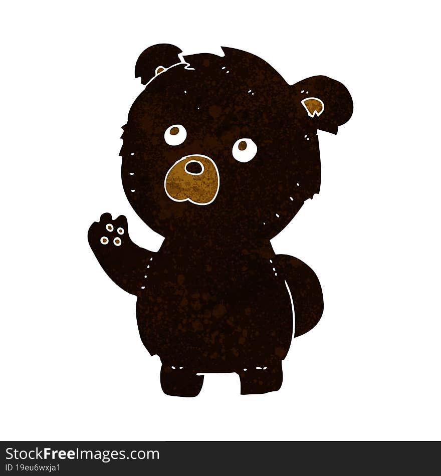 cartoon waving black bear