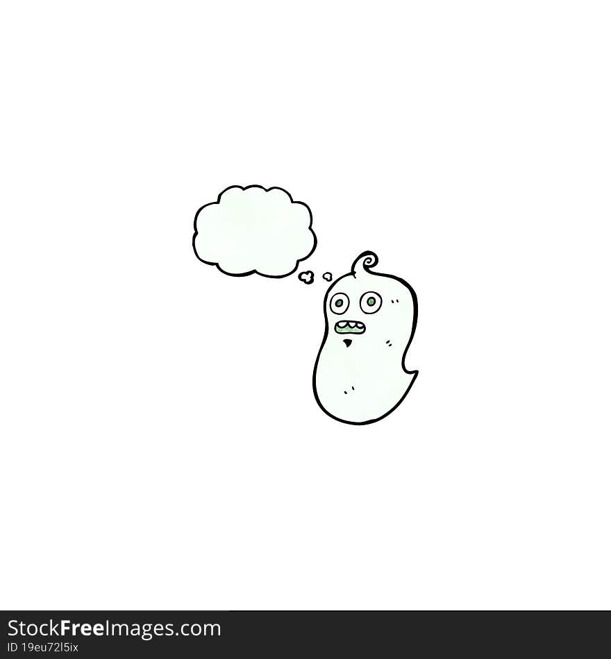 ghost with thought bubble cartoon