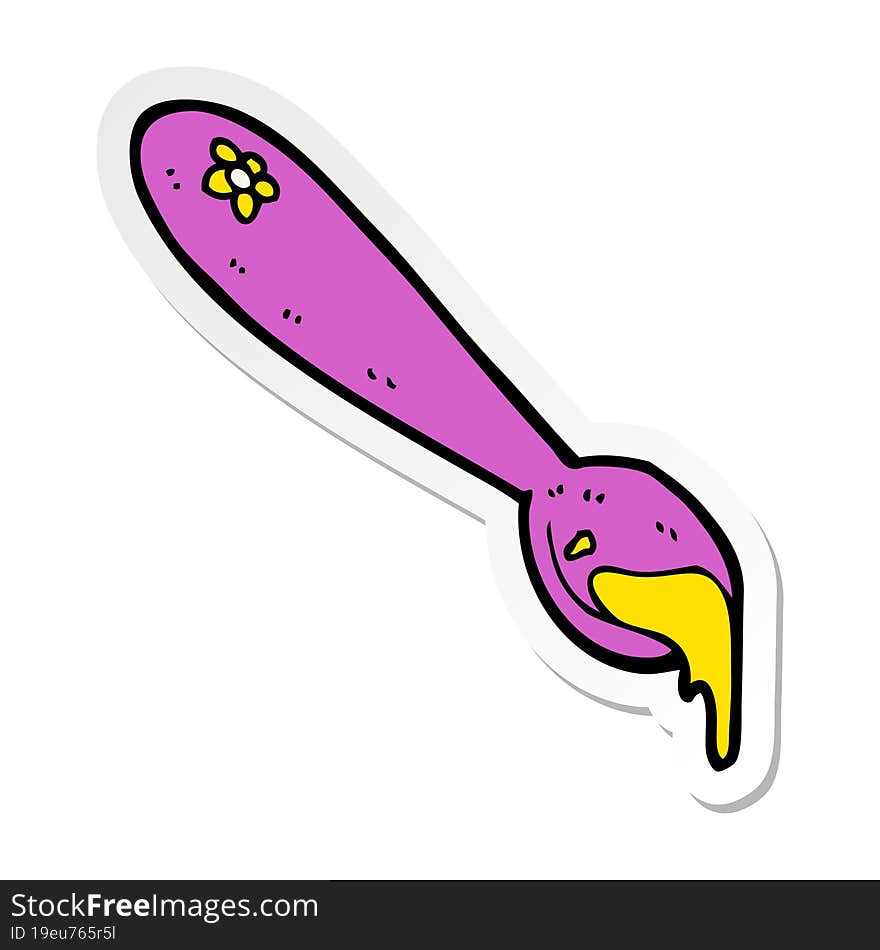 sticker of a cartoon spoon