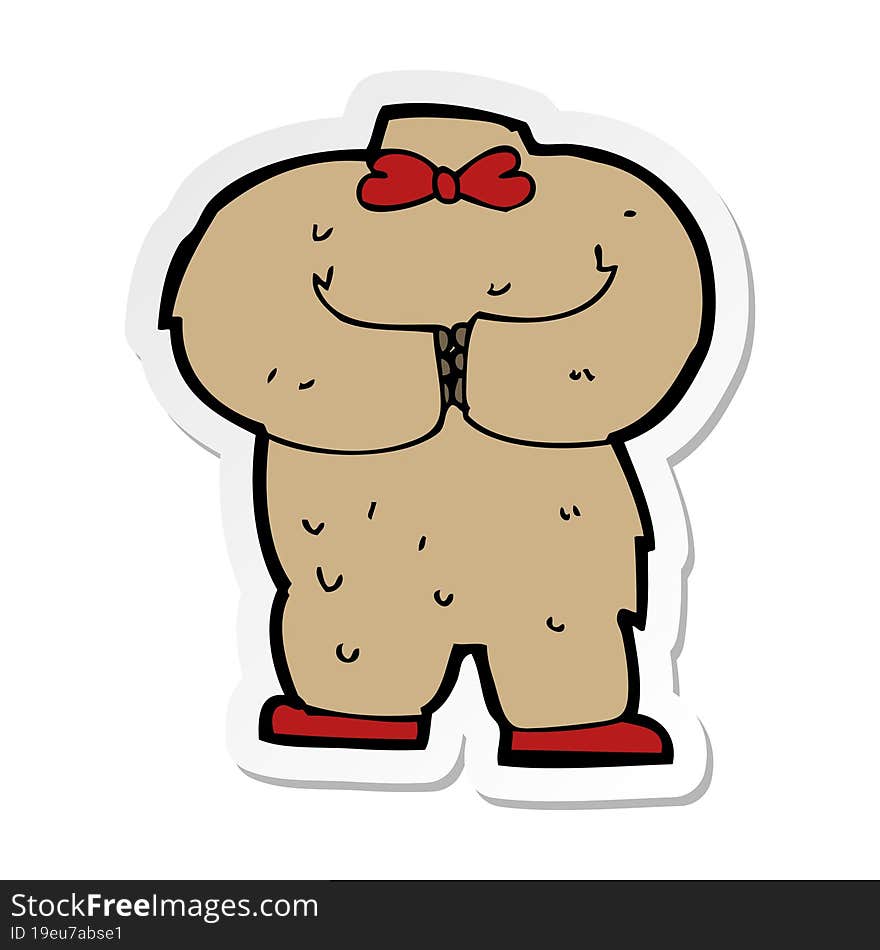 sticker of a cartoon teddy bear body