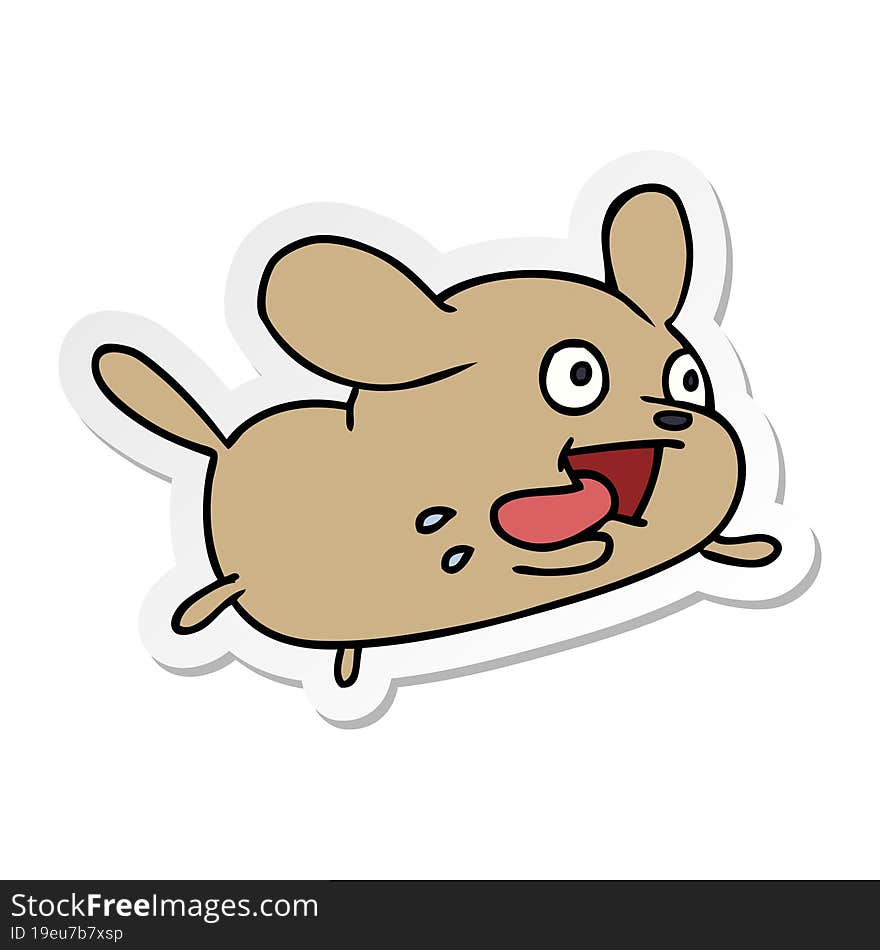 freehand drawn sticker cartoon of cute kawaii dog