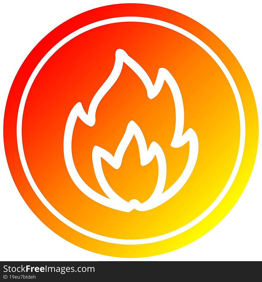 simple flame circular in hot gradient spectrum