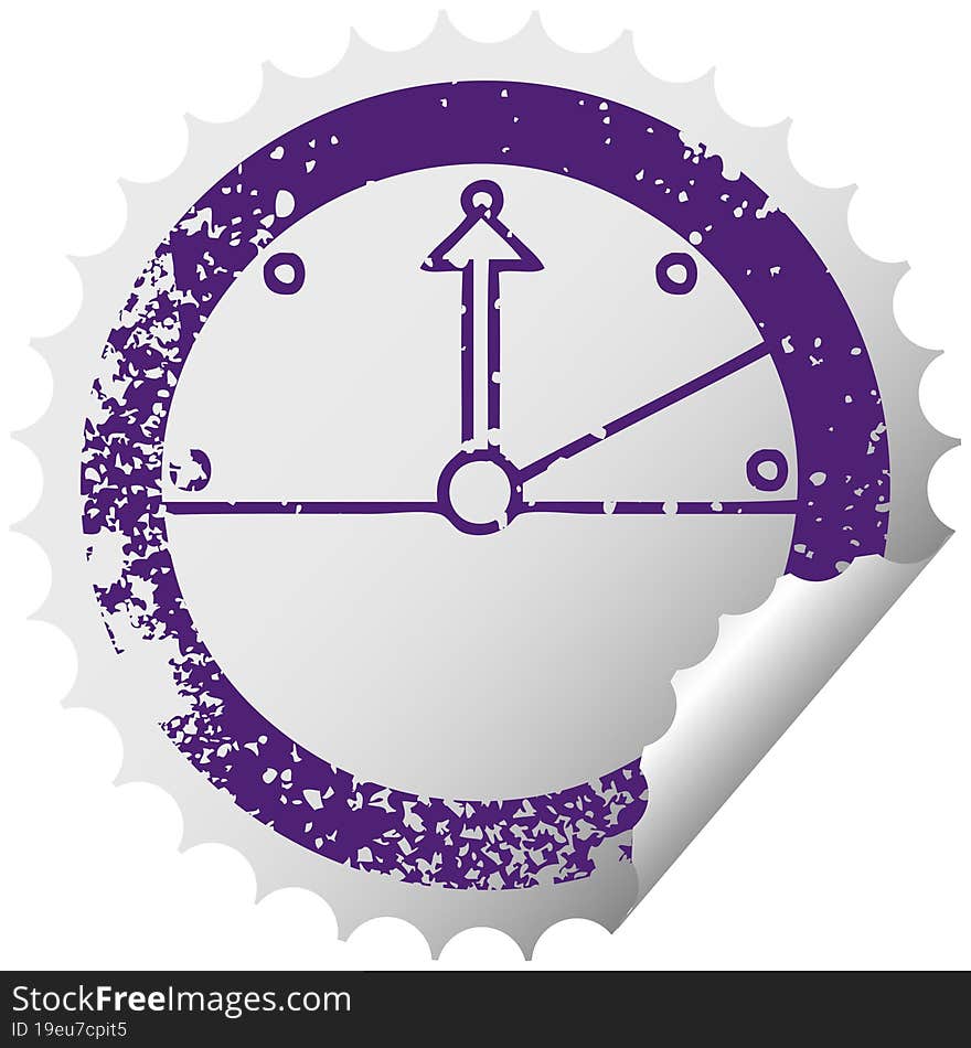 distressed circular peeling sticker symbol speedometer