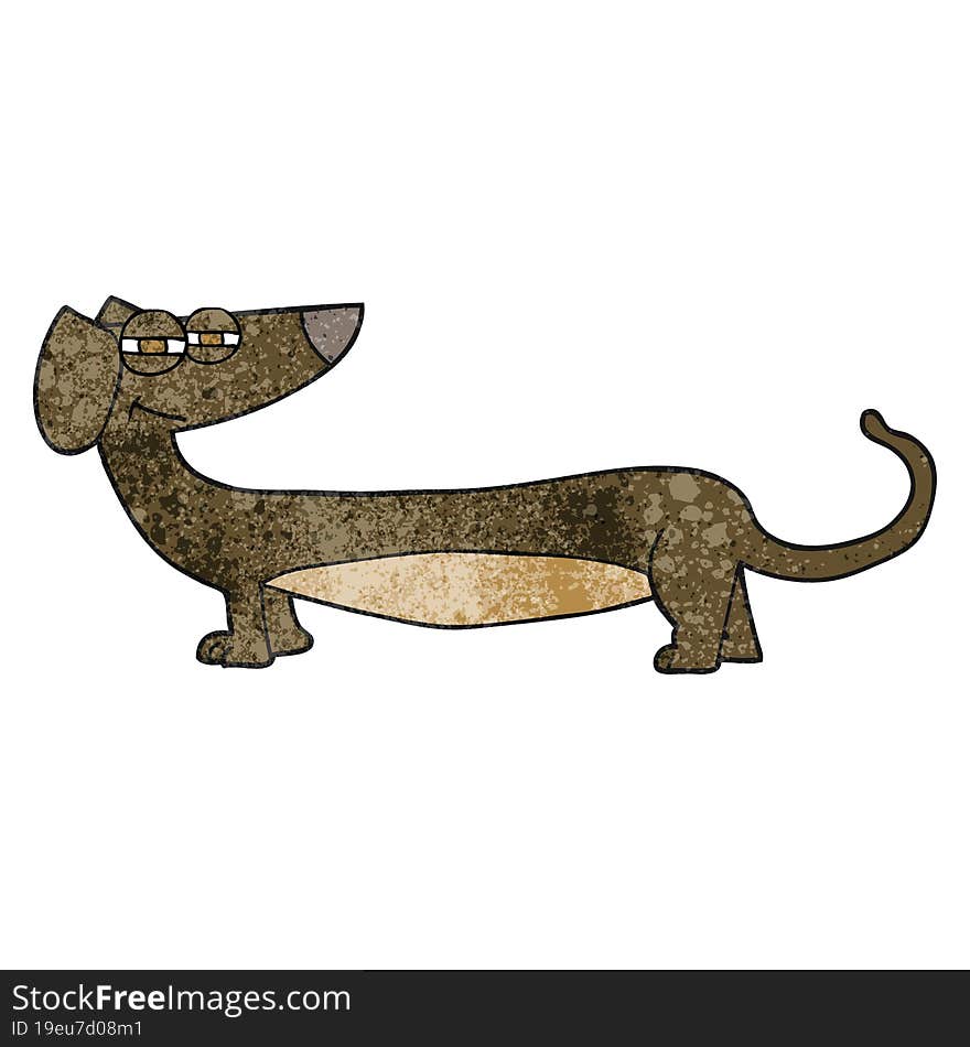 Textured Cartoon Dachshund