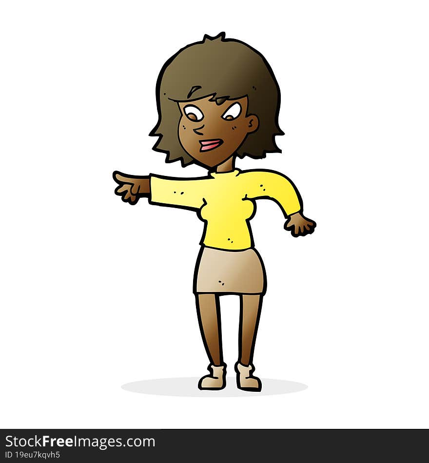 cartoon woman pointing