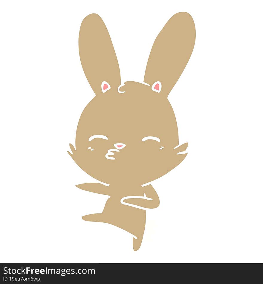 Curious Bunny Flat Color Style Cartoon