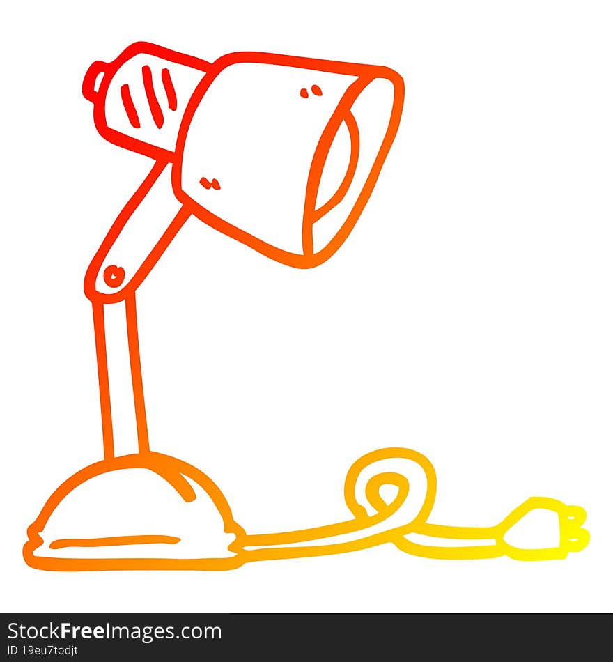 warm gradient line drawing cartoon desk lamp