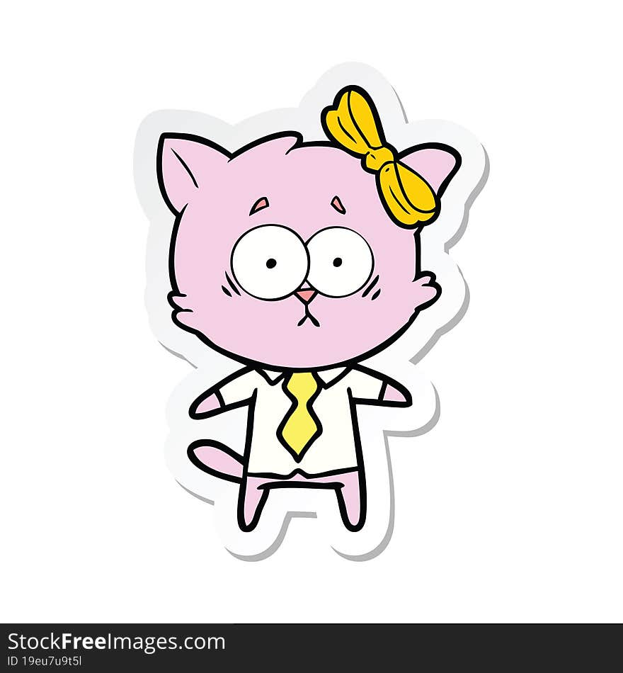 Sticker Of A Cartoon Cat