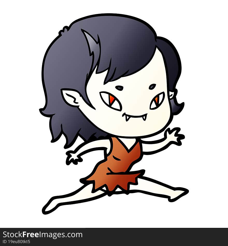 cartoon friendly vampire girl running. cartoon friendly vampire girl running