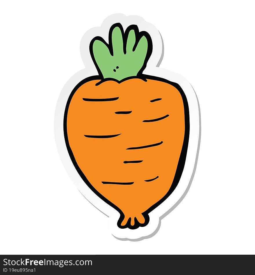 sticker of a cartoon root vegetable