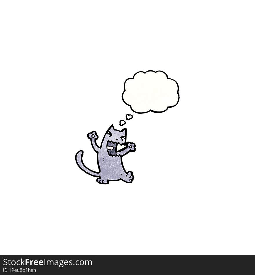 cartoon cat with thought bubble