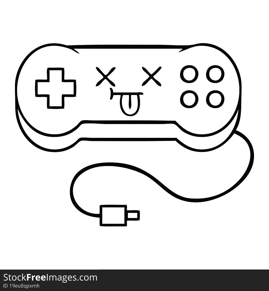 line drawing cartoon game controller