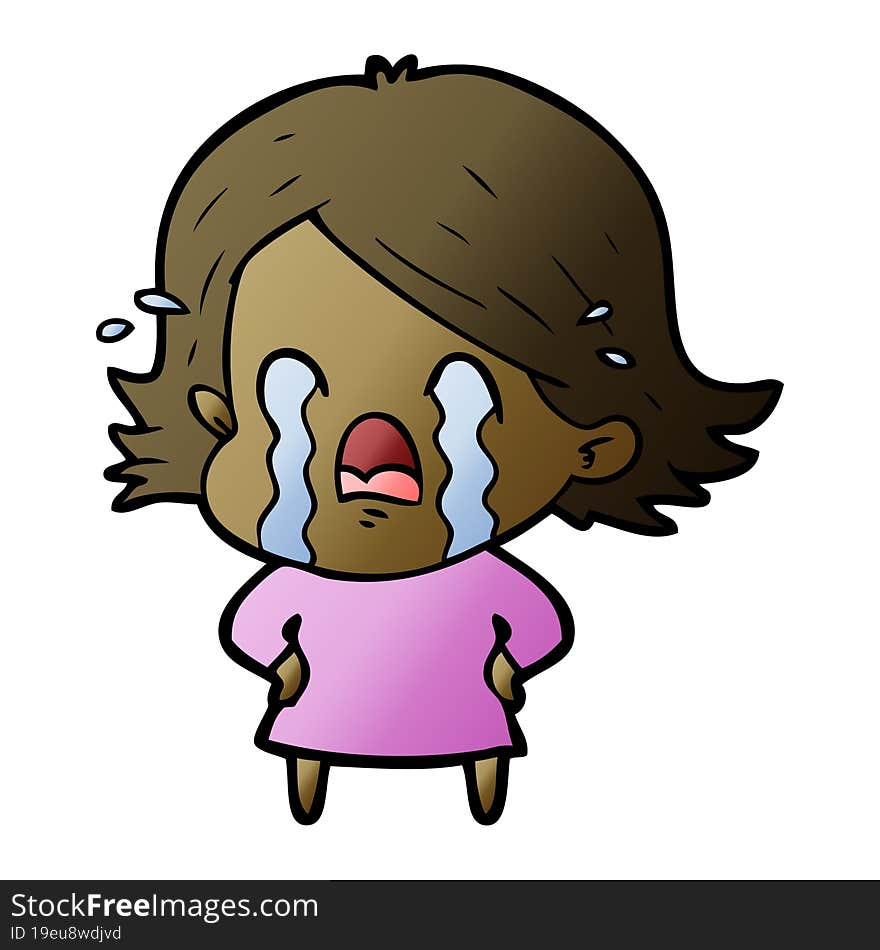 cartoon woman crying. cartoon woman crying