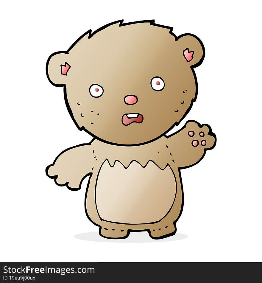 Cartoon Worried Teddy Bear