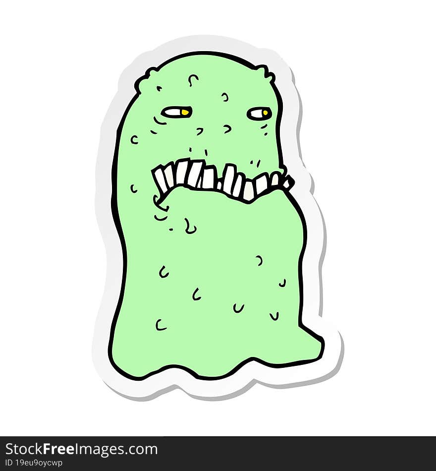 sticker of a cartoon gross ghost