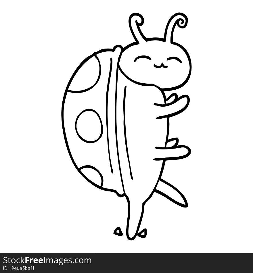 line drawing cartoon cute bug