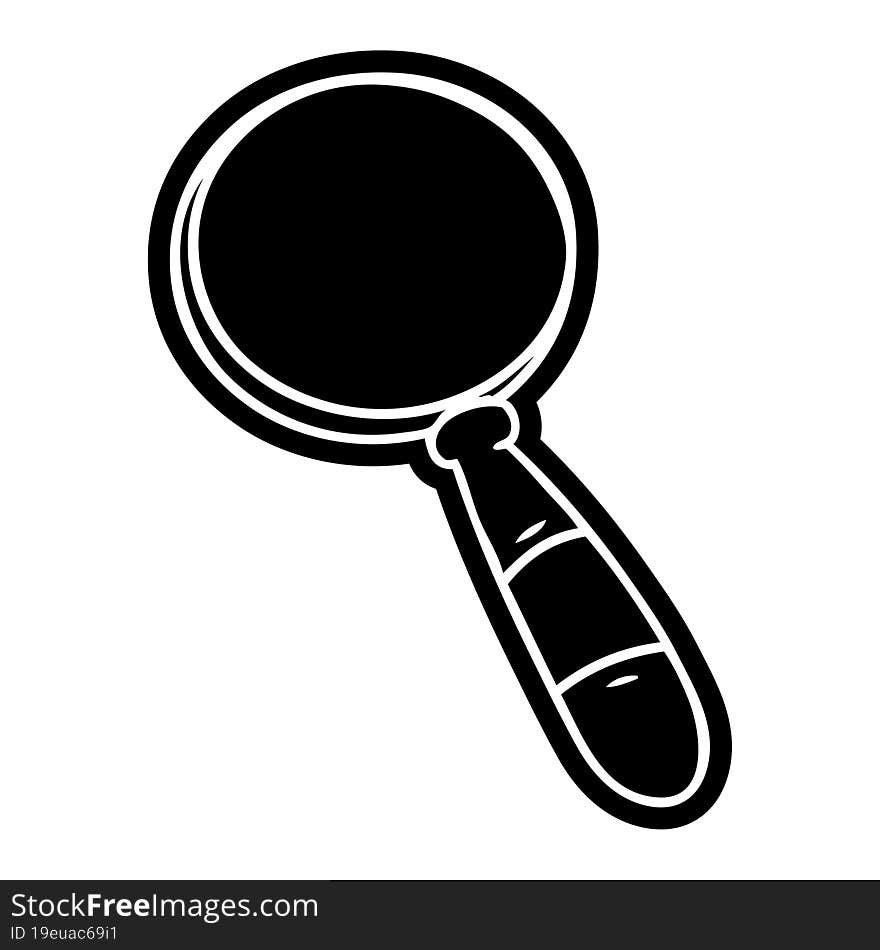 cartoon icon drawing of a magnifying glass