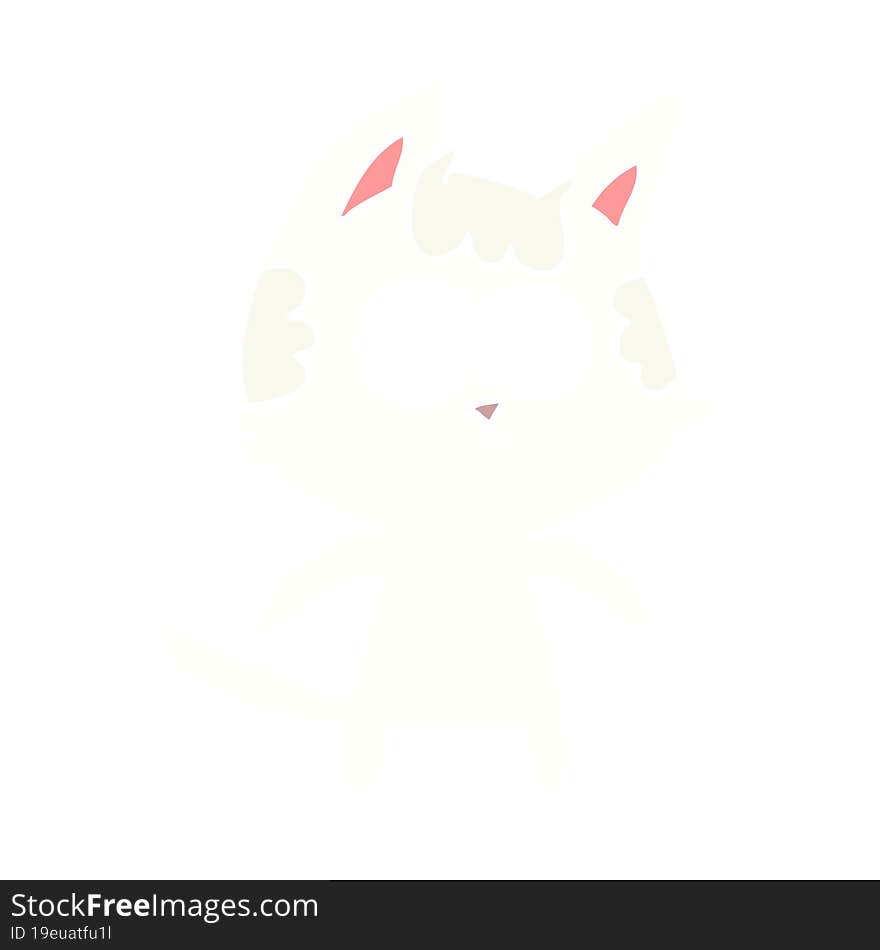 happy flat color style cartoon cat