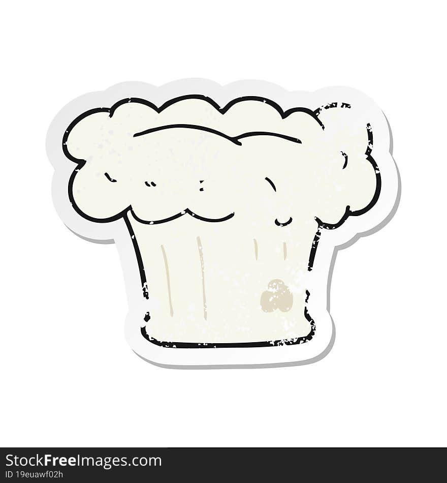 Retro Distressed Sticker Of A Cartoon Bakers Hat