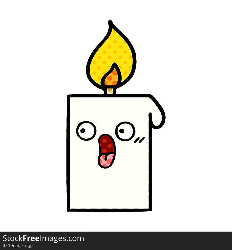 comic book style cartoon lit candle