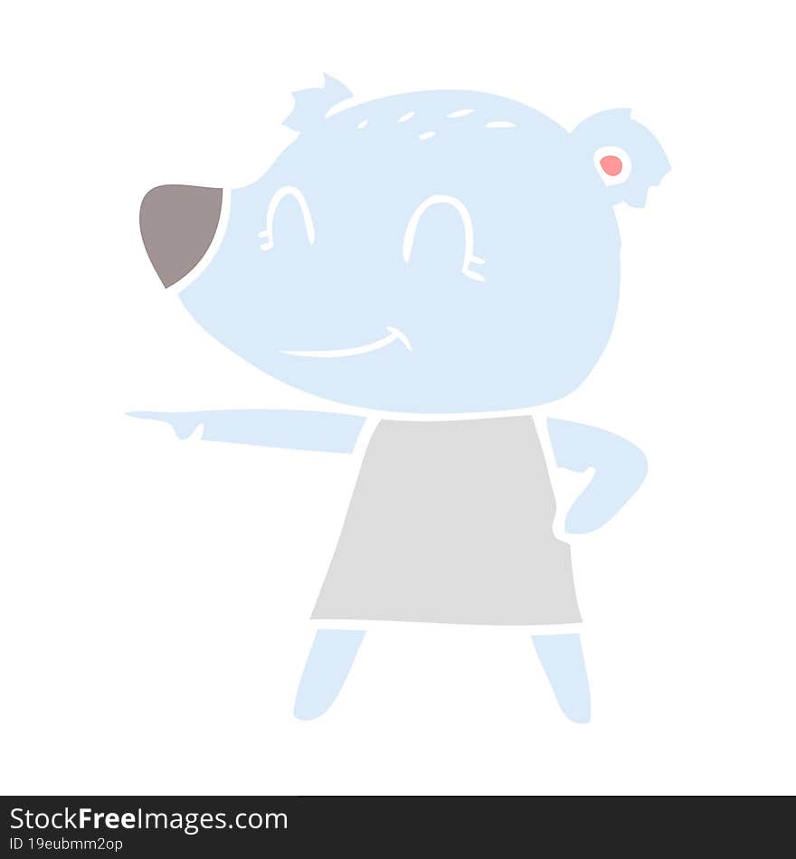 Female Bear Flat Color Style Cartoon