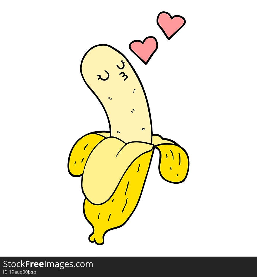 Cartoon Banana In Love