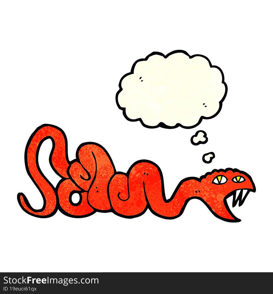 cartoon snake with thought bubble