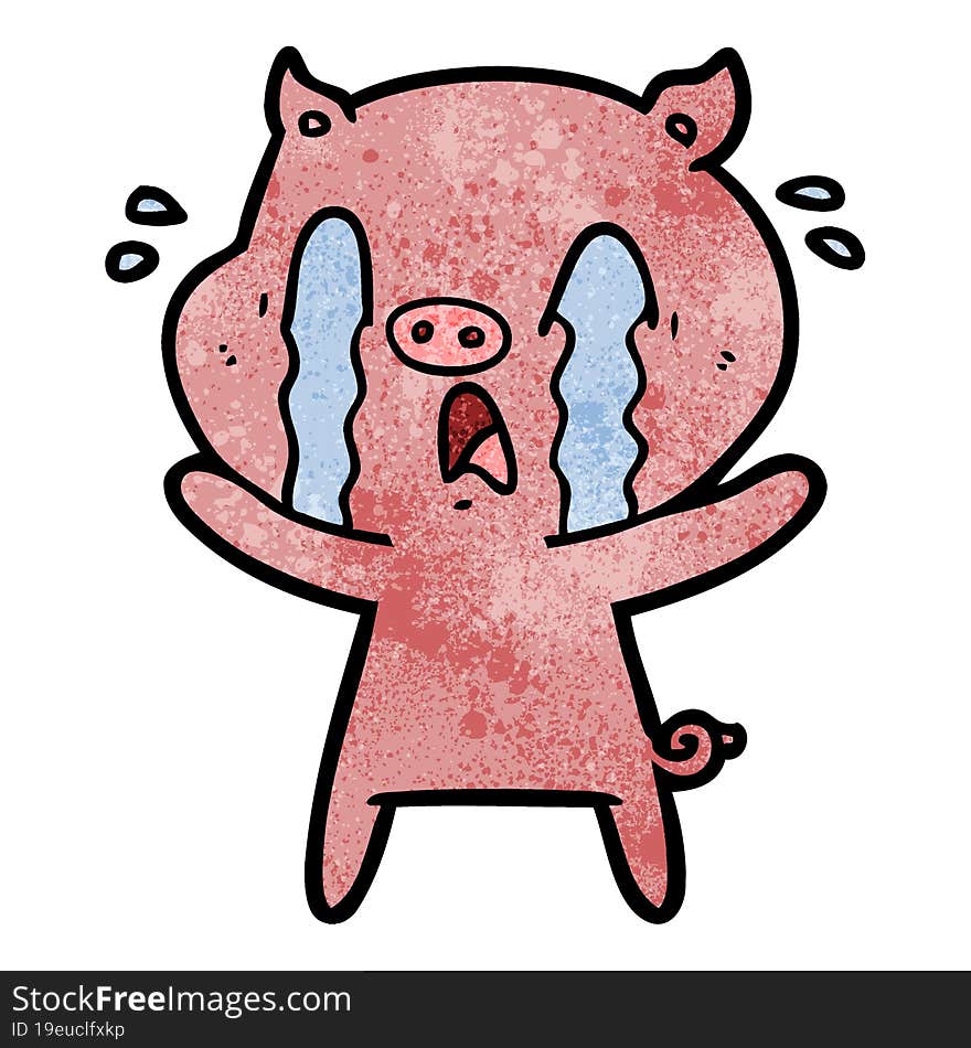 crying pig cartoon. crying pig cartoon