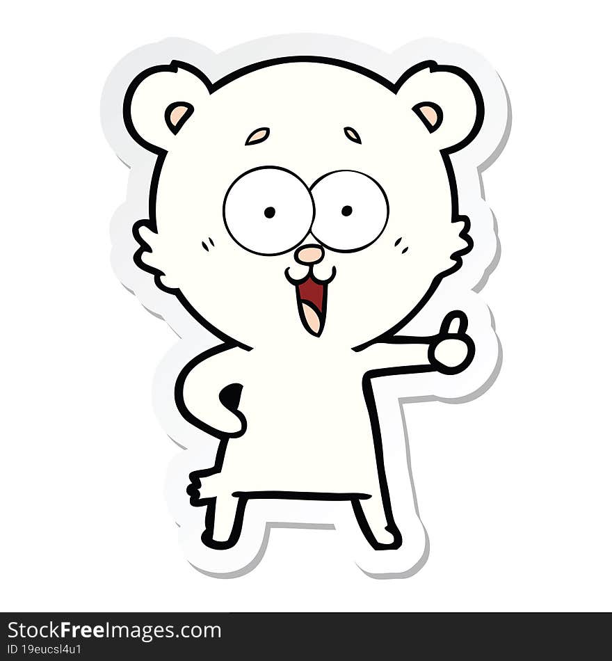 Sticker Of A Laughing Teddy  Bear Cartoon