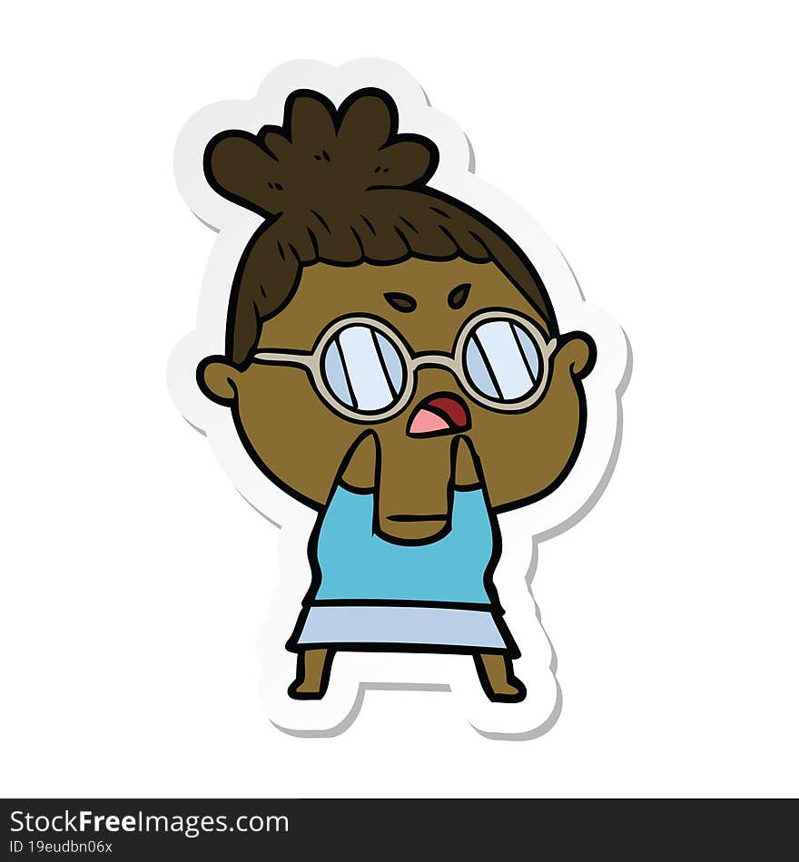 sticker of a cartoon annoyed woman