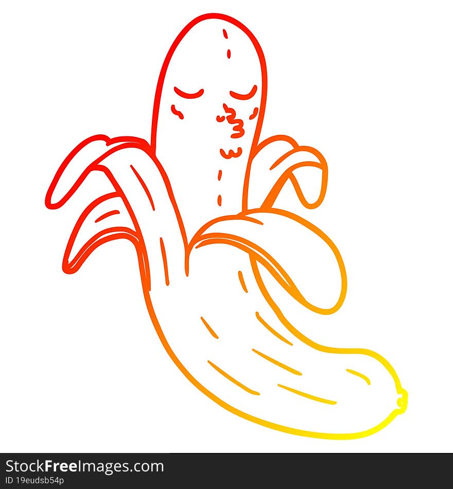 warm gradient line drawing cartoon best quality organic banana