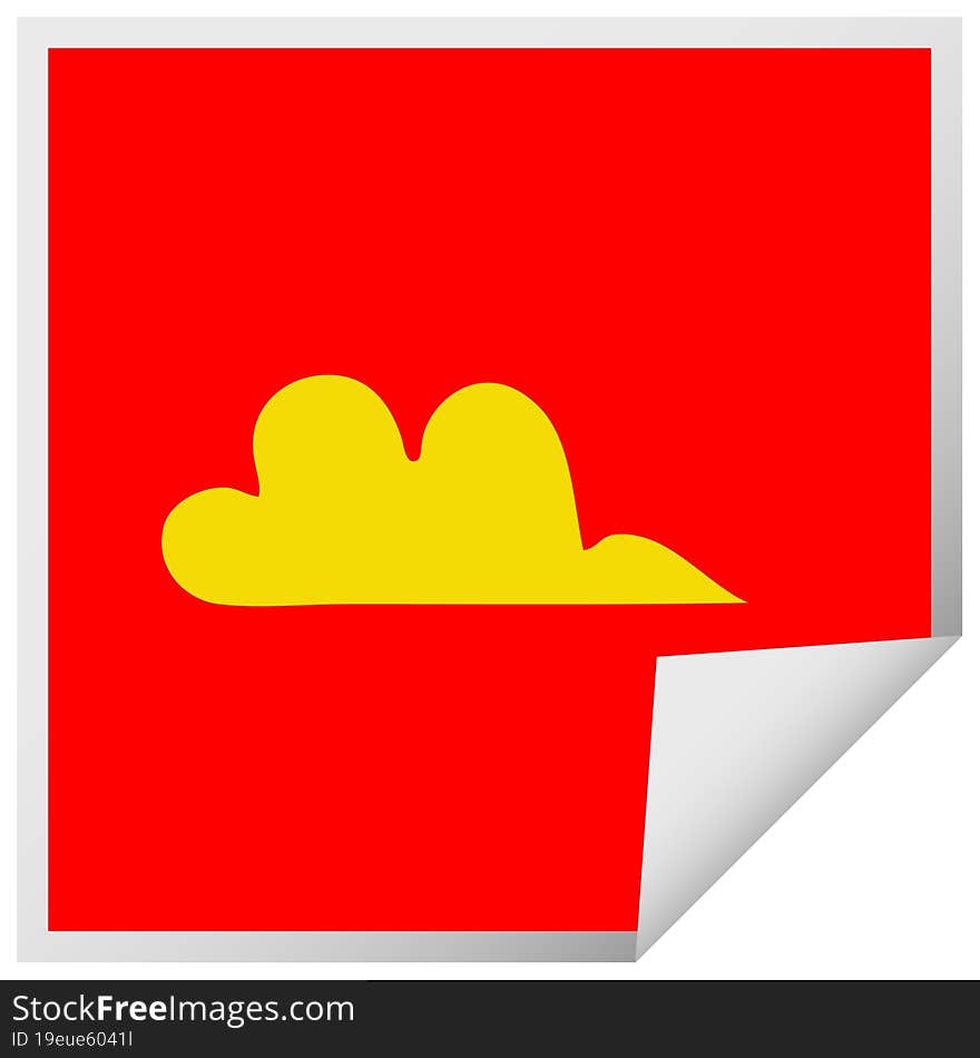 square peeling sticker cartoon cloud