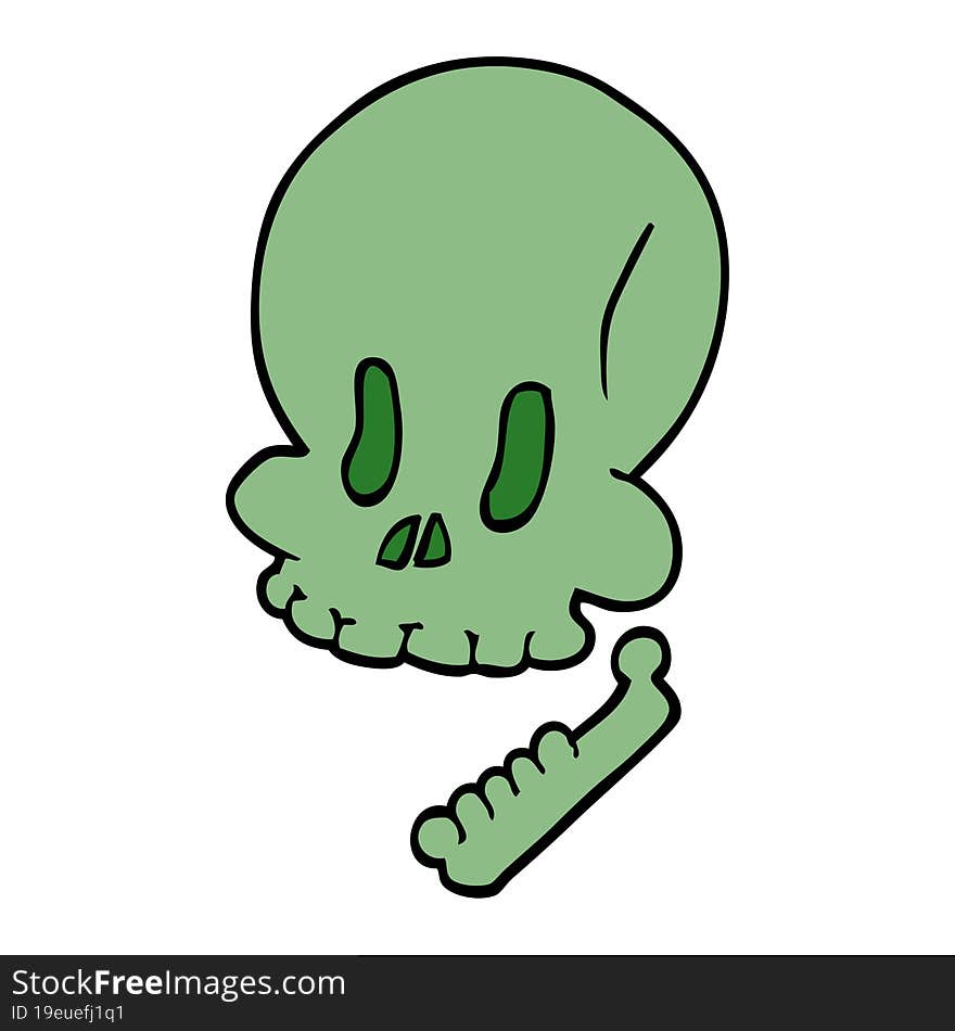 cartoon doodle halloween skull