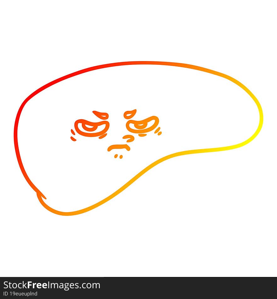 warm gradient line drawing cartoon liver