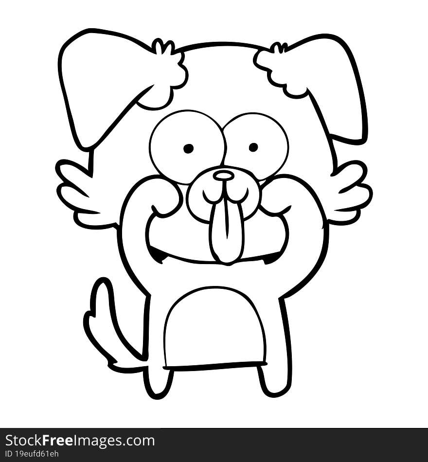 cartoon dog with tongue sticking out. cartoon dog with tongue sticking out