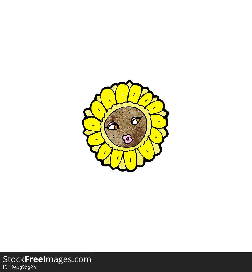 Cartoon Pretty Sunflower Face