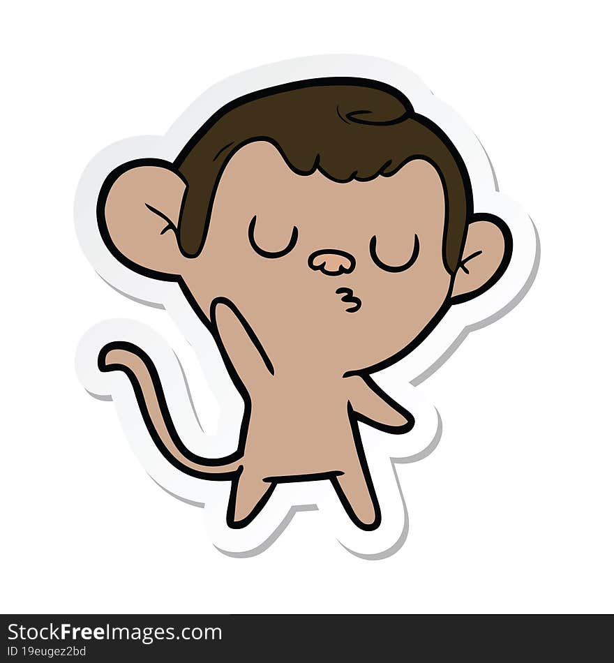 sticker of a cartoon monkey